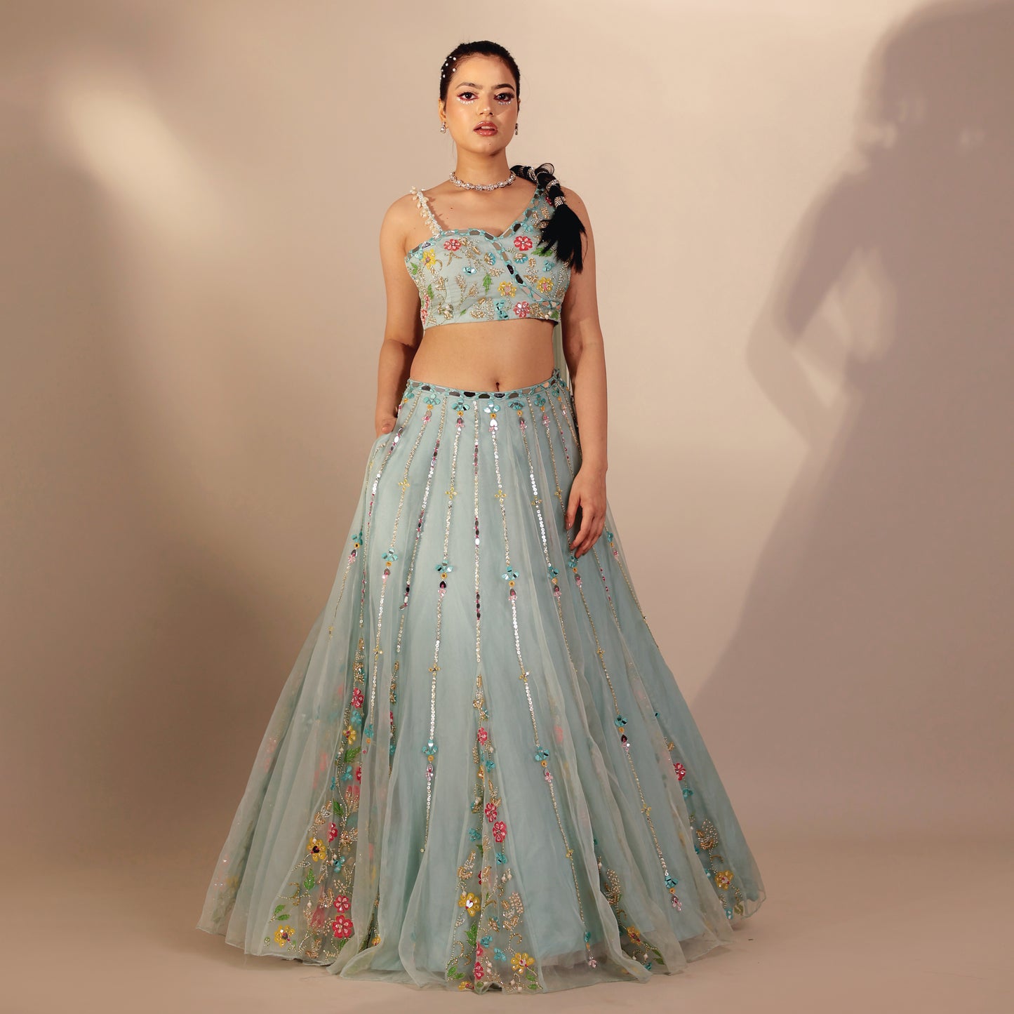 Hand painted lehenga set