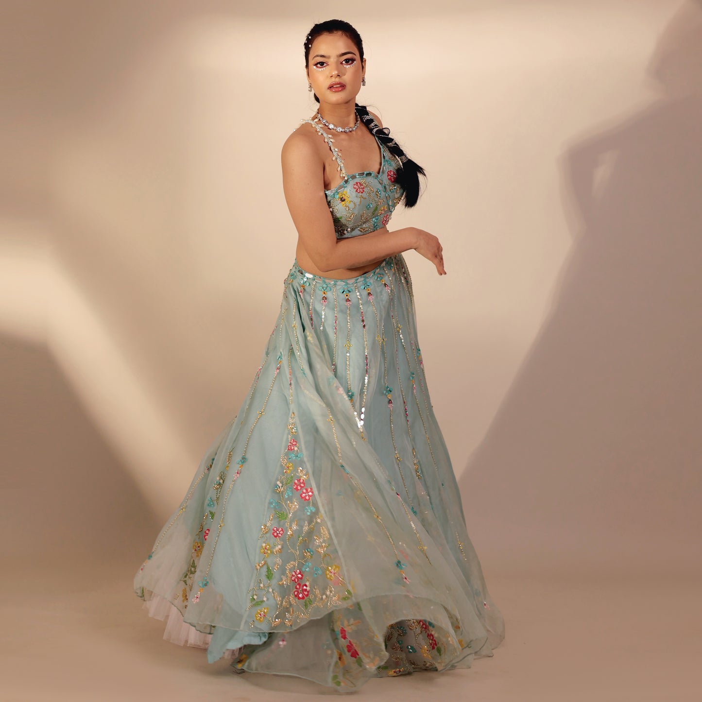 Hand painted lehenga set
