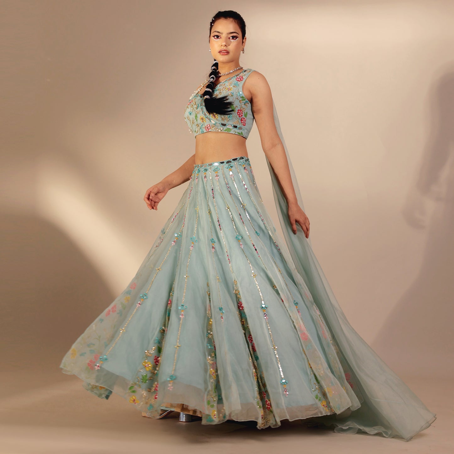 Hand painted lehenga set
