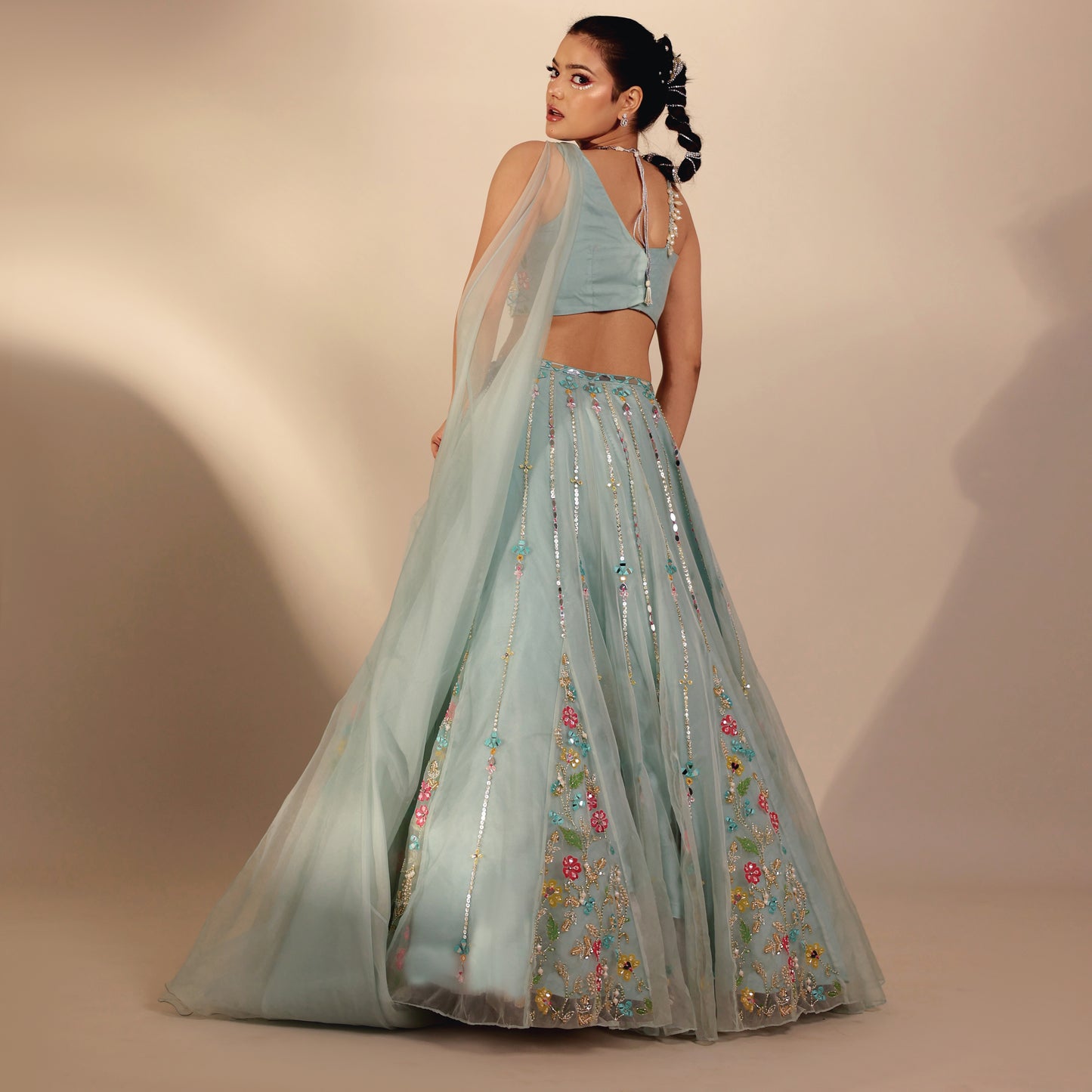 Hand painted lehenga set