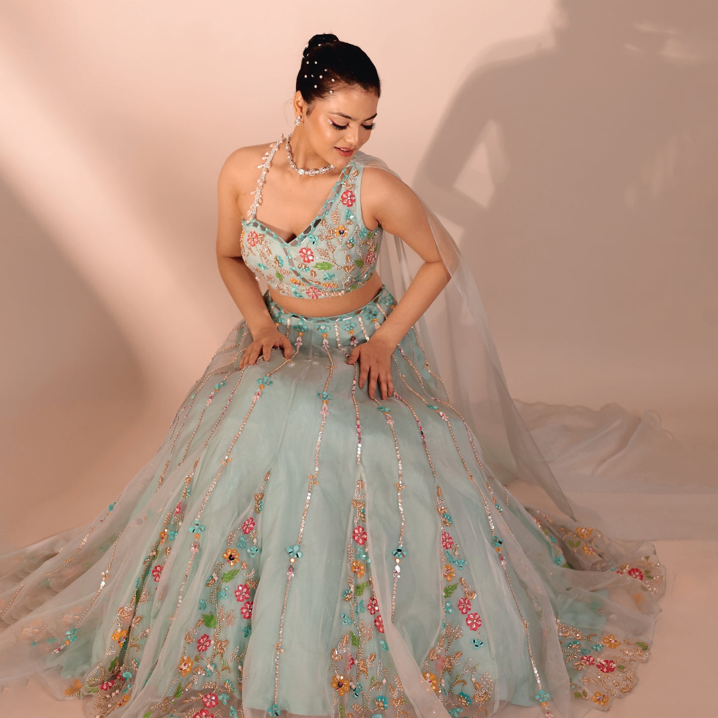 Hand painted lehenga set