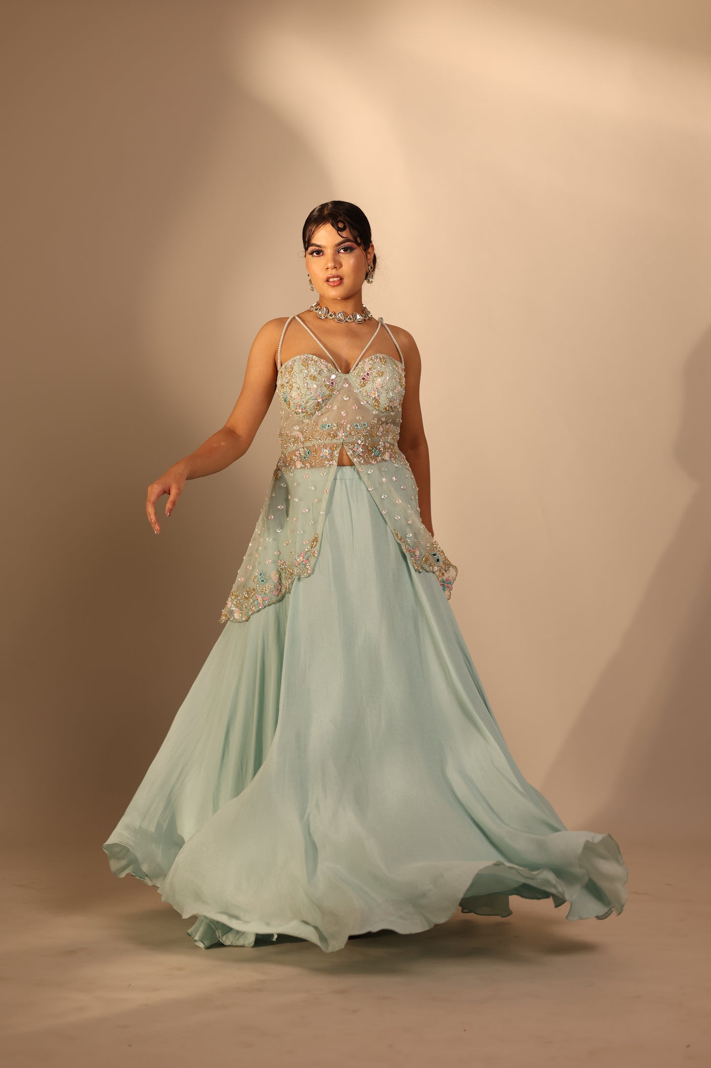 Corset Peplum Lehenga