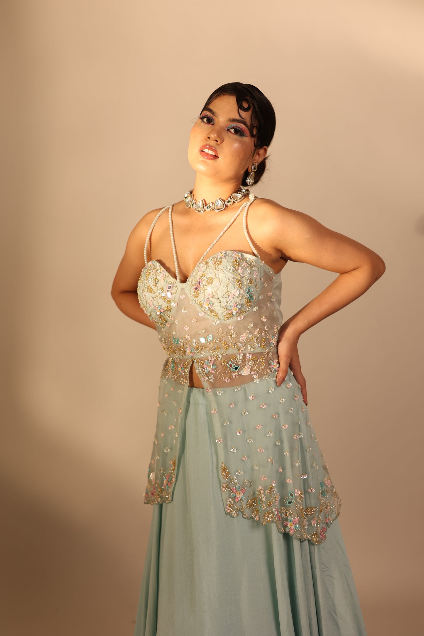 Corset Peplum Lehenga