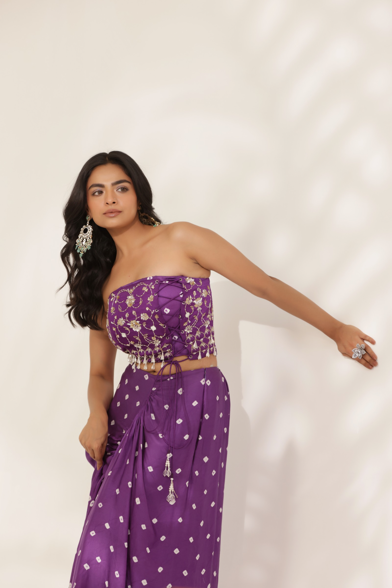 Saavali drape skirt set