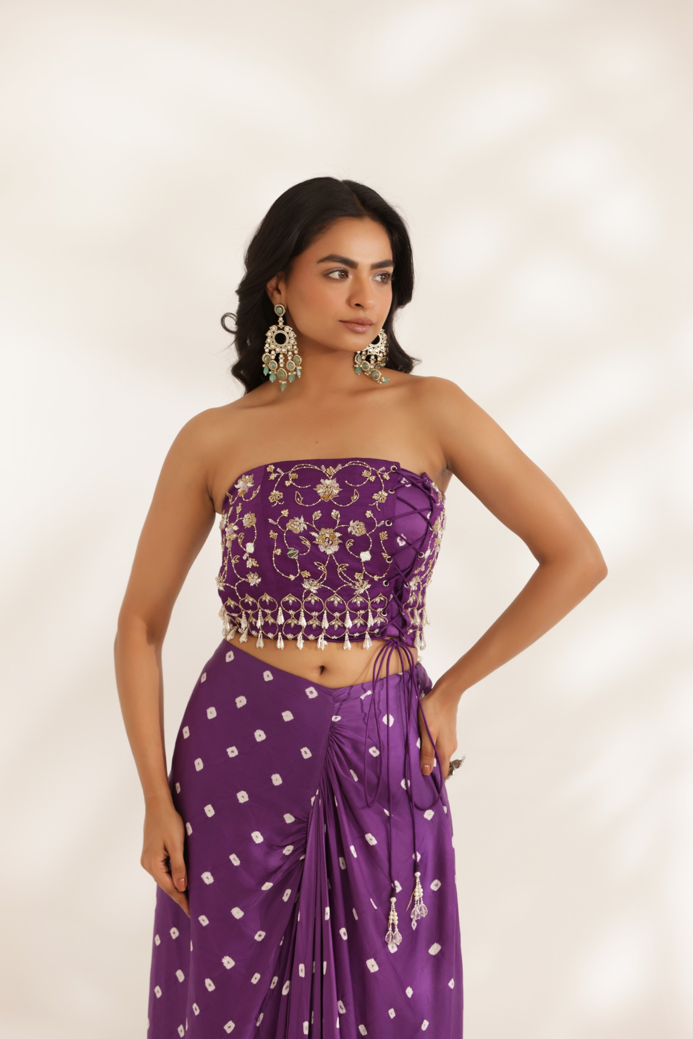 Saavali drape skirt set