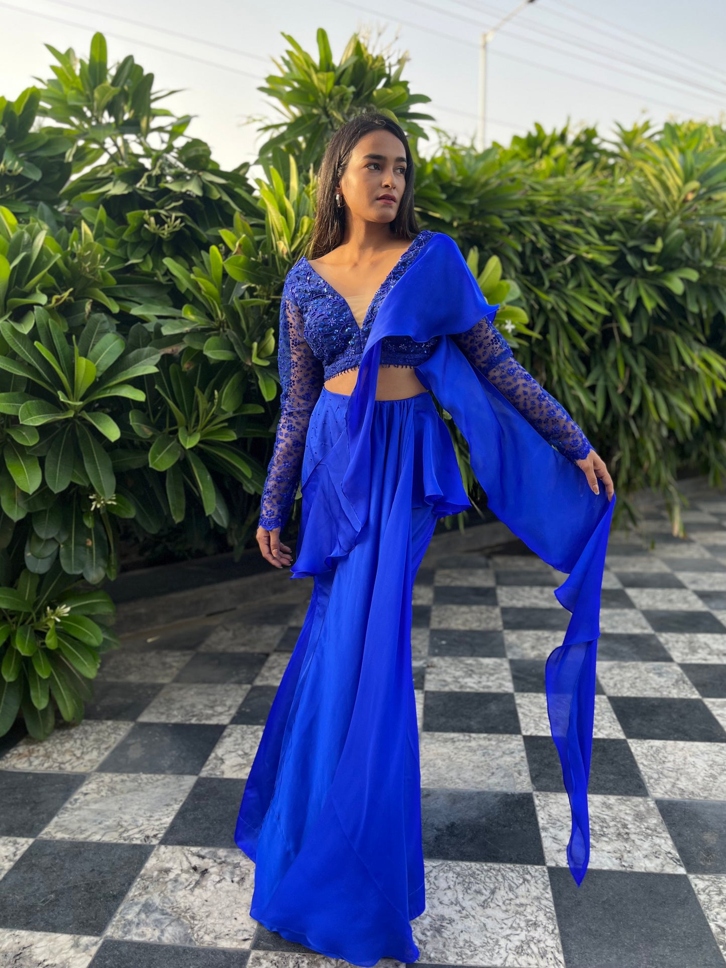 Iris Drape saree