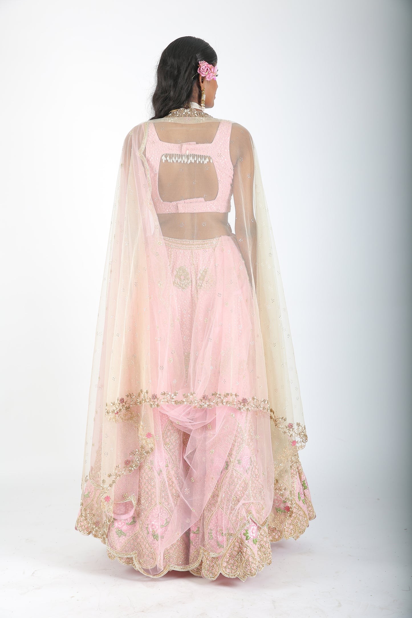 Pink Embroidered Lehenga Set