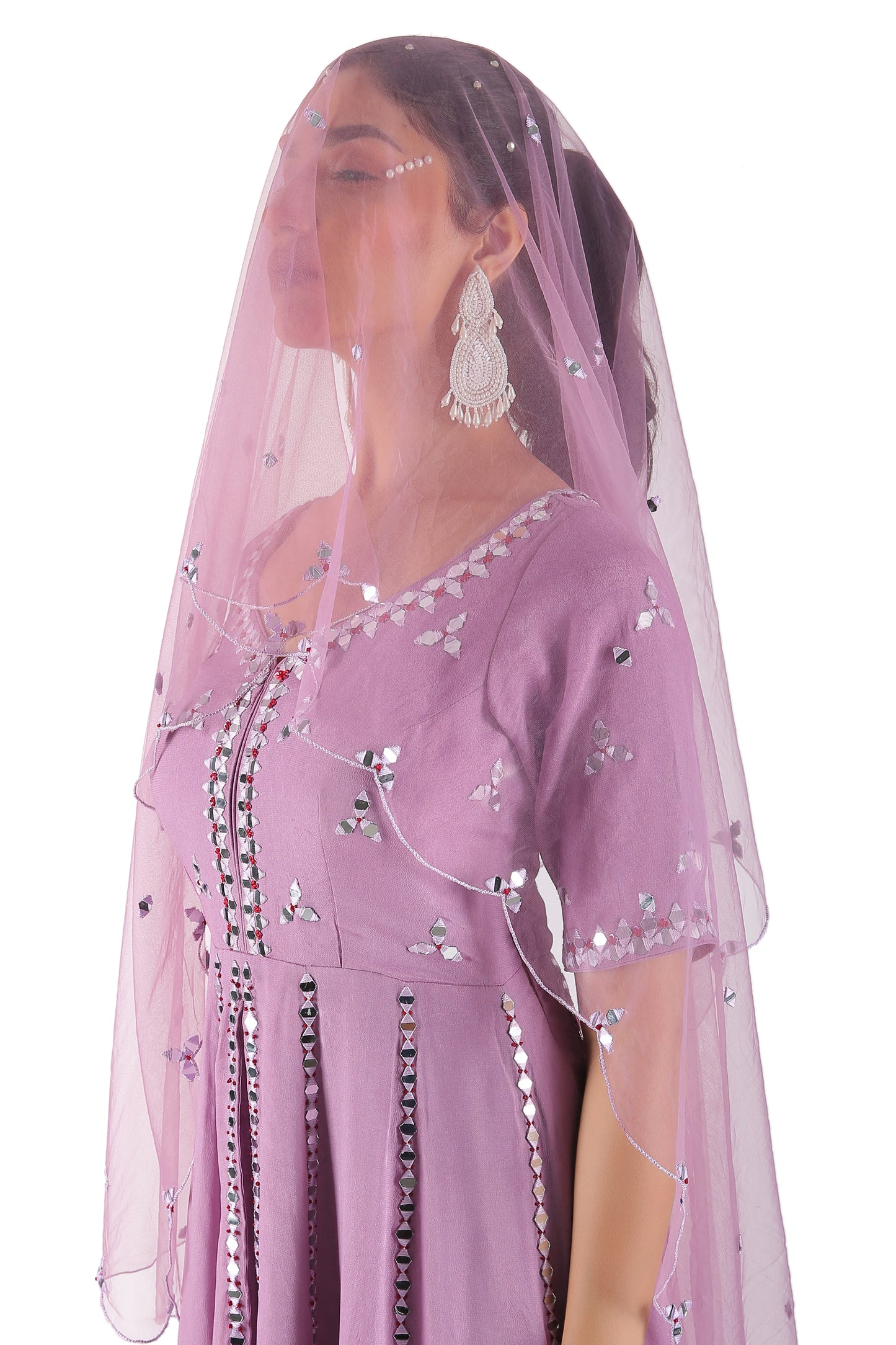 Mauve Georgette Sharara Set