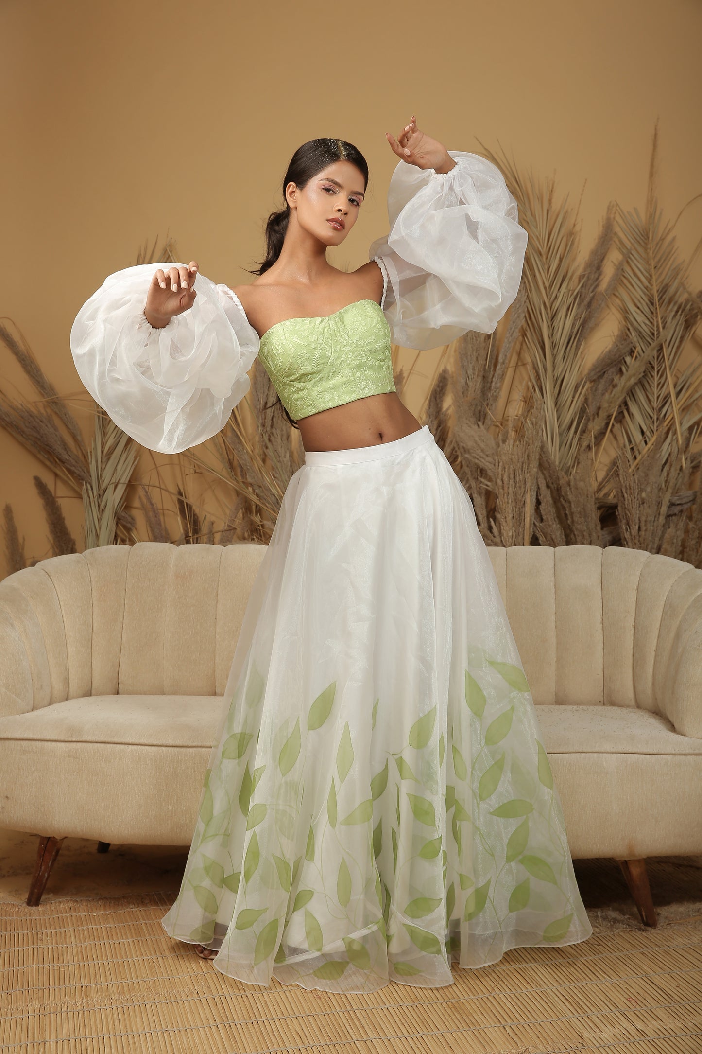 Hand painted skirt set