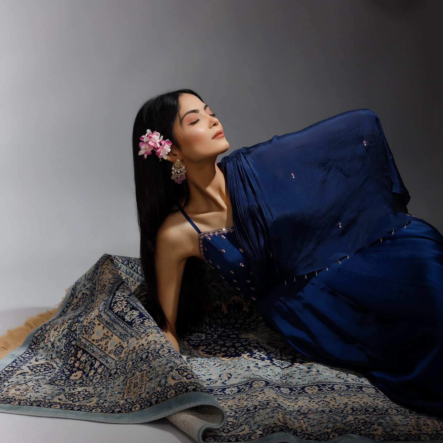Gown with drape dupatta