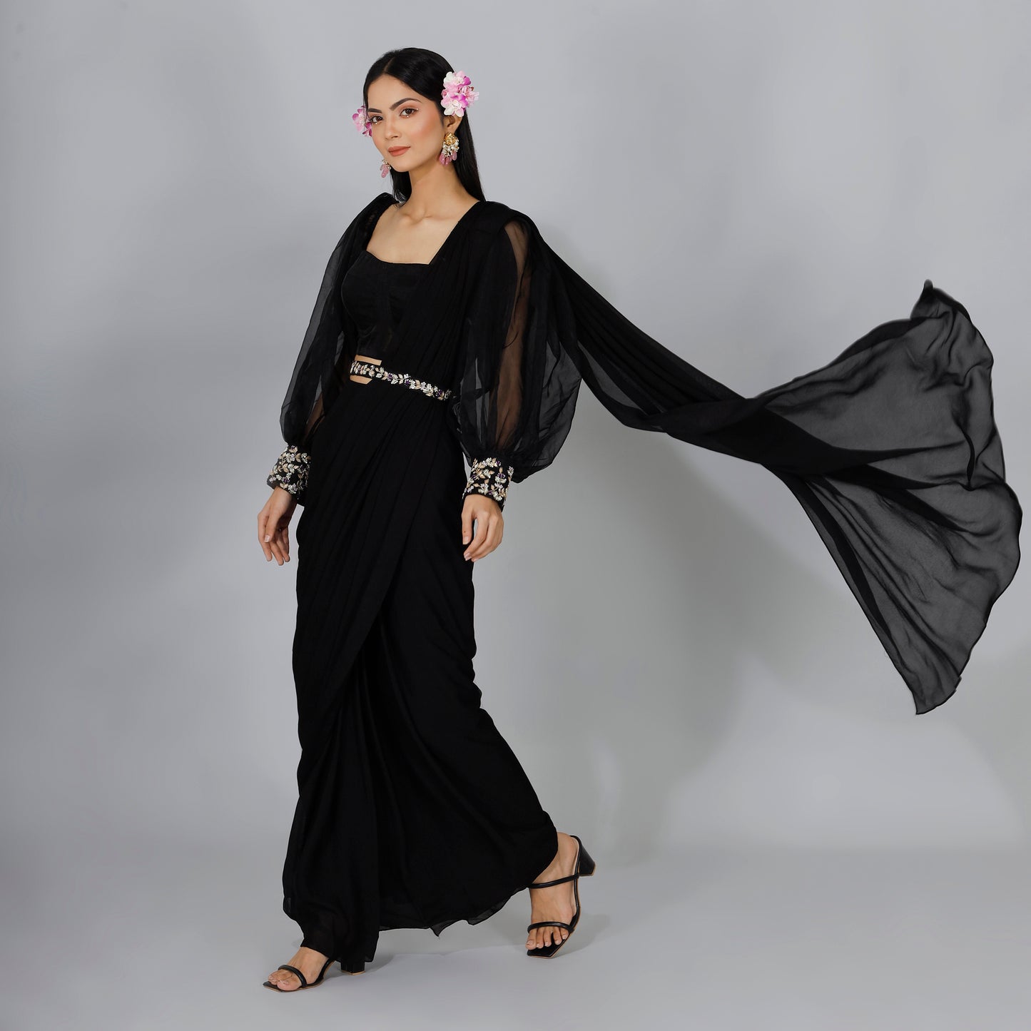 Pre-Drape saree set