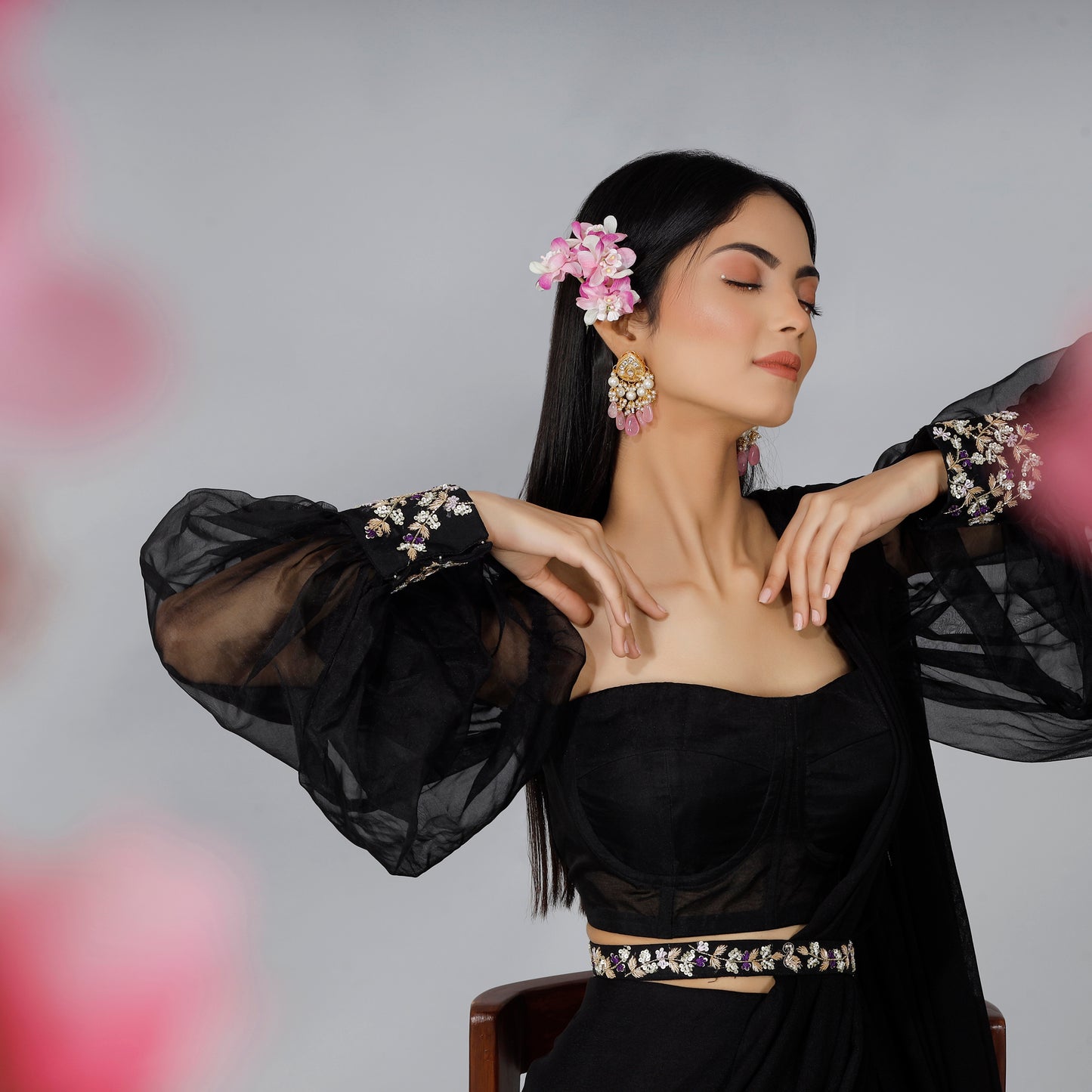 Pre-Drape saree set