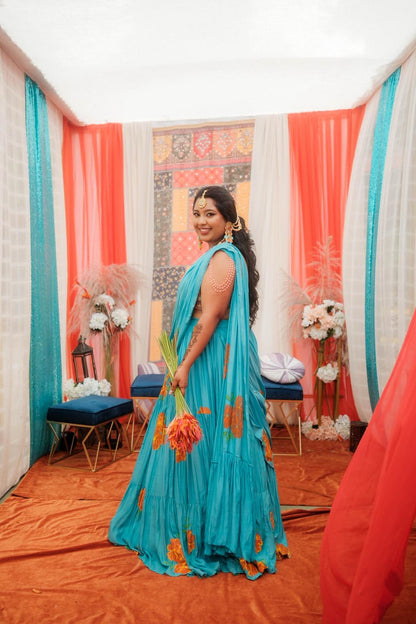 Sashna Hand Painted Lehenga