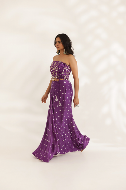 Saavali drape skirt set