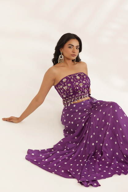 Saavali drape skirt set