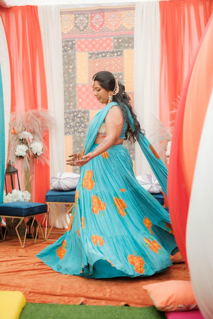 Sashna Hand Painted Lehenga